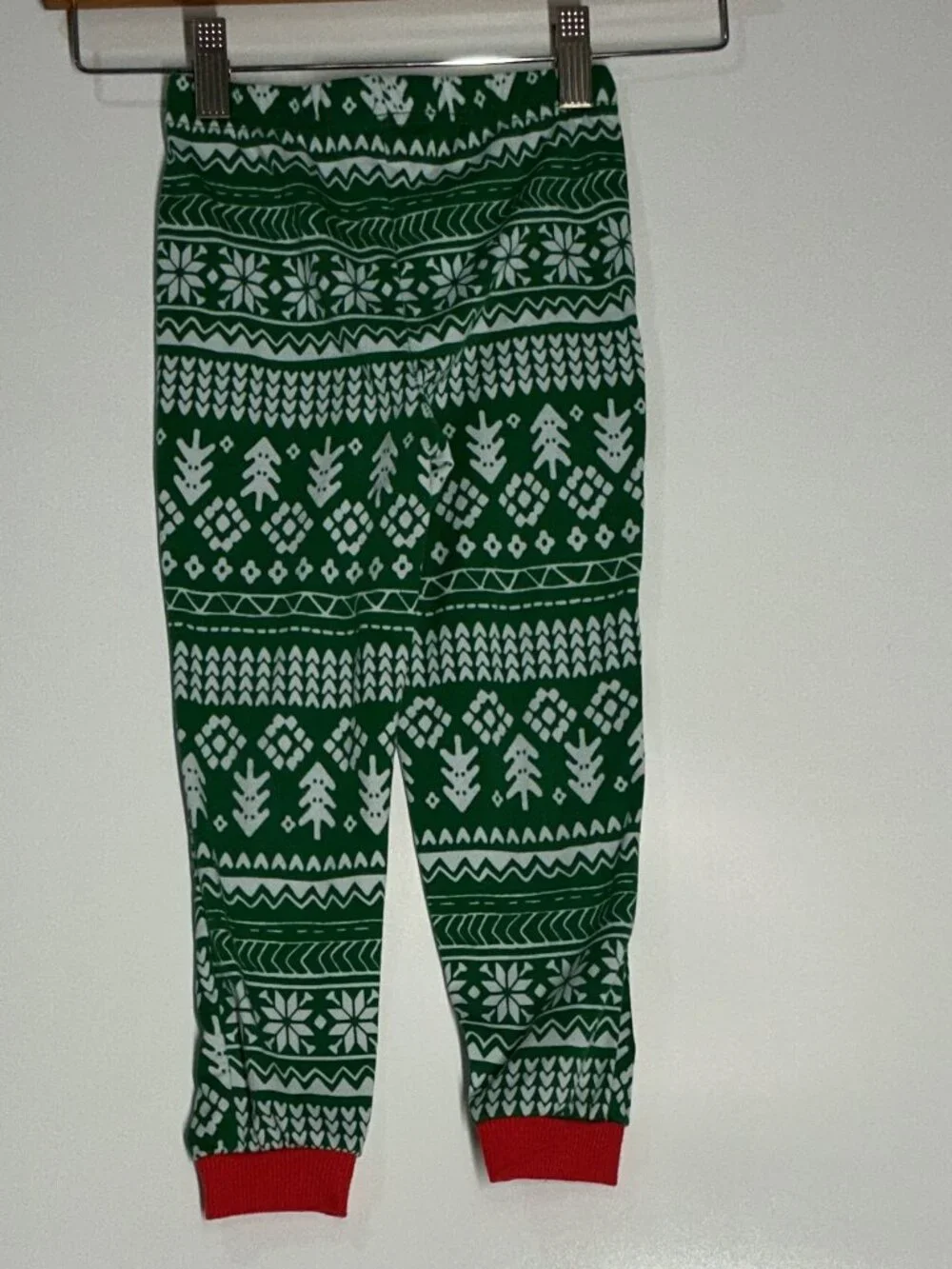 Jammee Kids 4T Christmas Pajama Pants Green Fair Isle Holiday PJs
